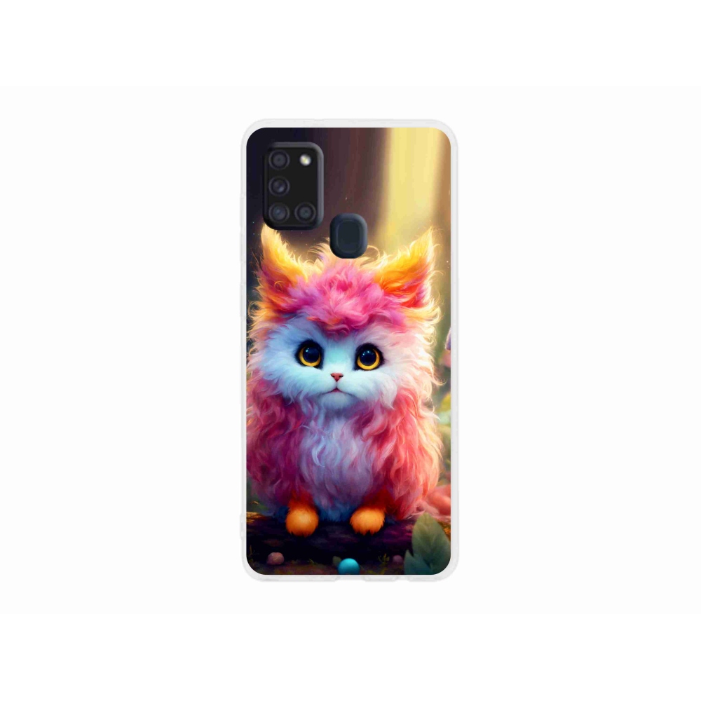 Gél borítás mmCase Samsung Galaxy A21s készülékhez - aranyos cica 5