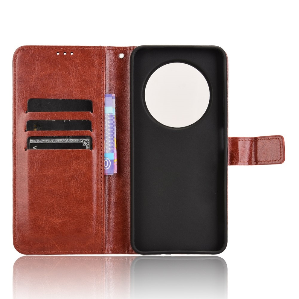 Őrült könyv tok Xiaomi Redmi 14C/Poco C75-hez - barna színben