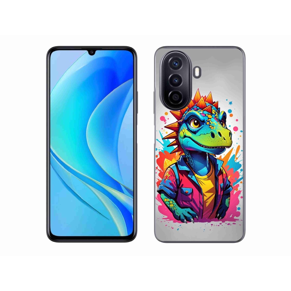 Gél borító mmCase a Huawei Nova Y70 készülékhez - színes dinoszaurusz