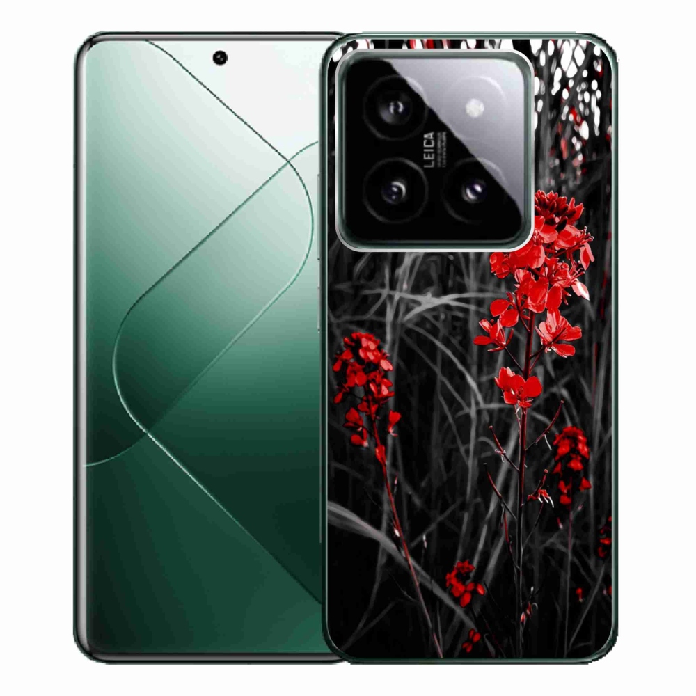 Gél borítás mmCase a Xiaomi 14 Pro számára - piros növény
