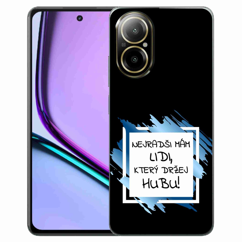 Gél borító mmCase a Realme C67 készülékhez - vicces szöveg 7 fehér és fekete háttérrel