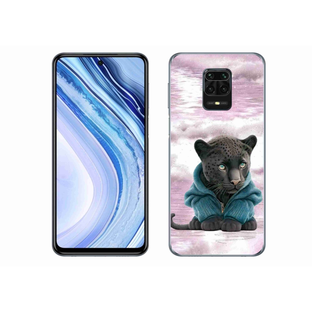 Gél borítás mmCase a Xiaomi Redmi Note 9S-hez - fekete párduc pulóverben