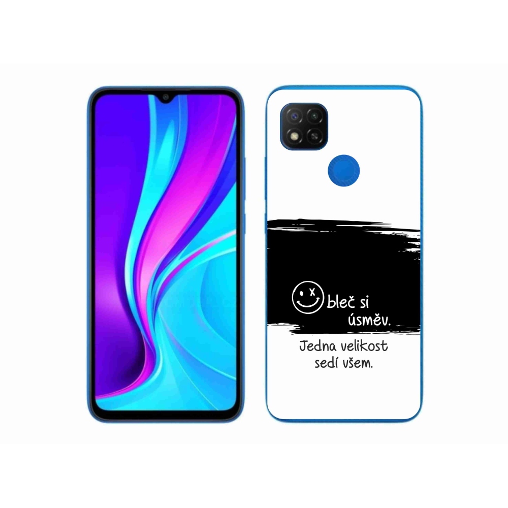 Gél borító mmCase a Xiaomi Redmi 9C-hez - vicces szöveg 8 fekete és fehér háttérrel