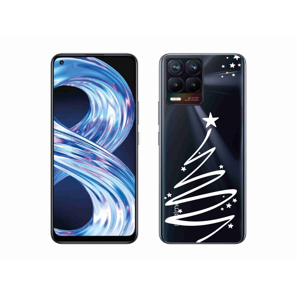 Gél borító mmCase a Realme 8 Pro készülékhez - fehér fa átlátszó háttéren