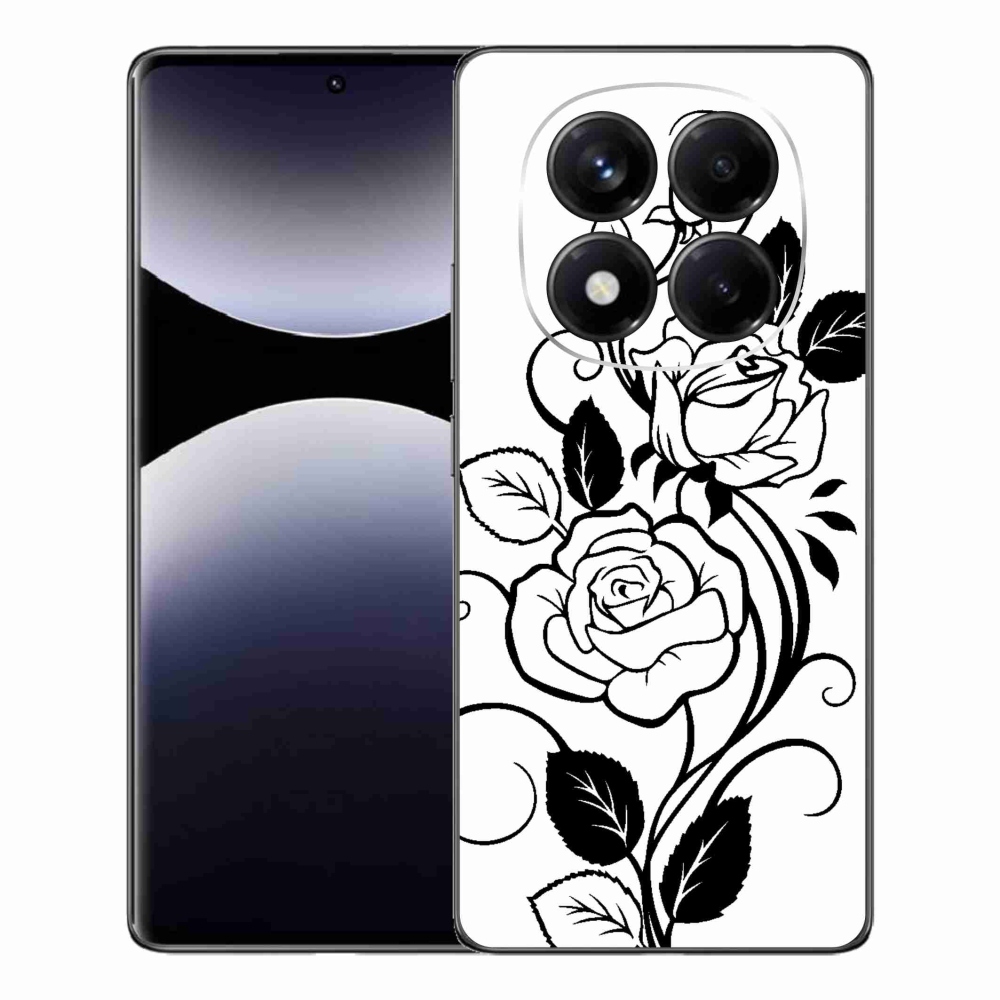 Gél borítás mmCase a Xiaomi Redmi Note 14 Pro számára - fekete és fehér rózsa