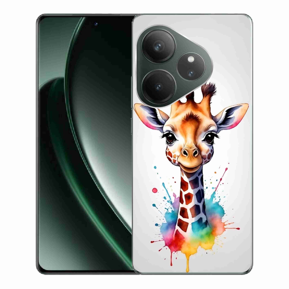 Zselés borítás mmCase a Realme GT 6 5G/GT 6T 5G számára - zsiráf 1