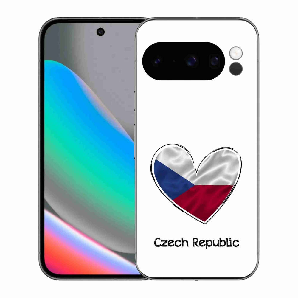 Gél borítás mmCase a Google Pixel 10 Pro számára - zászlós szív fehér háttérrel