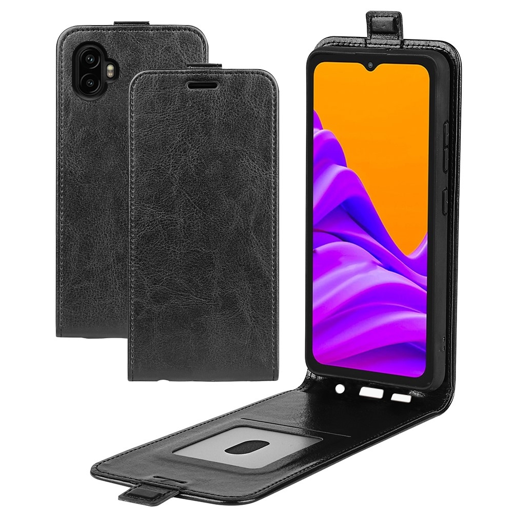 Függőleges könyvtáska Samsung Galaxy Xcover 7 Pro készülékhez - fekete