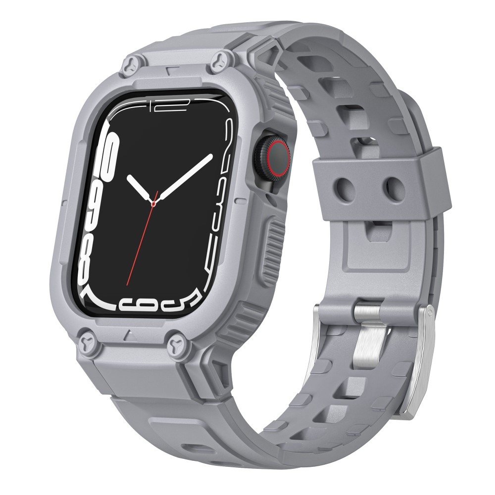 Cseppálló szilikon tok szíjjal Apple Watch Ultra 49mm készülékhez - szürke