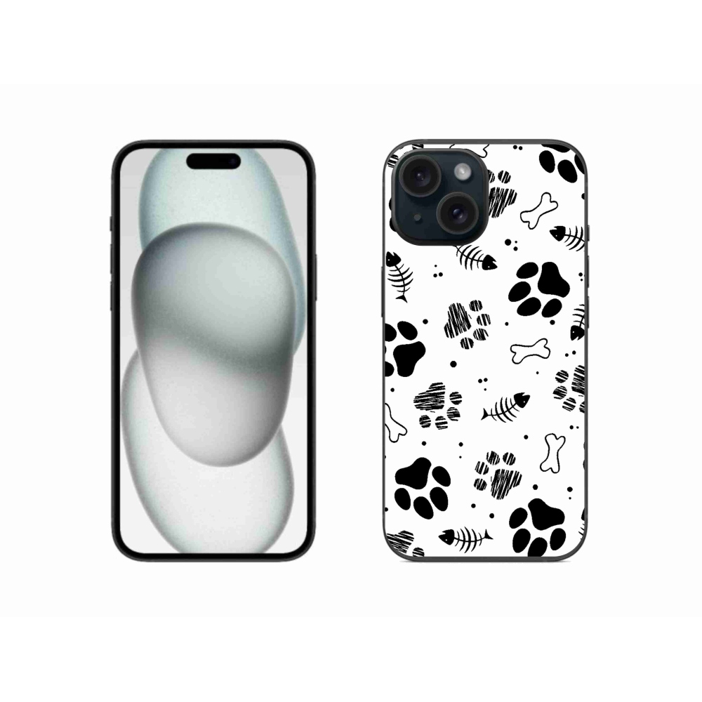 Zselés borítás mmCase iPhone 15 készülékhez - kutyamancsok 1