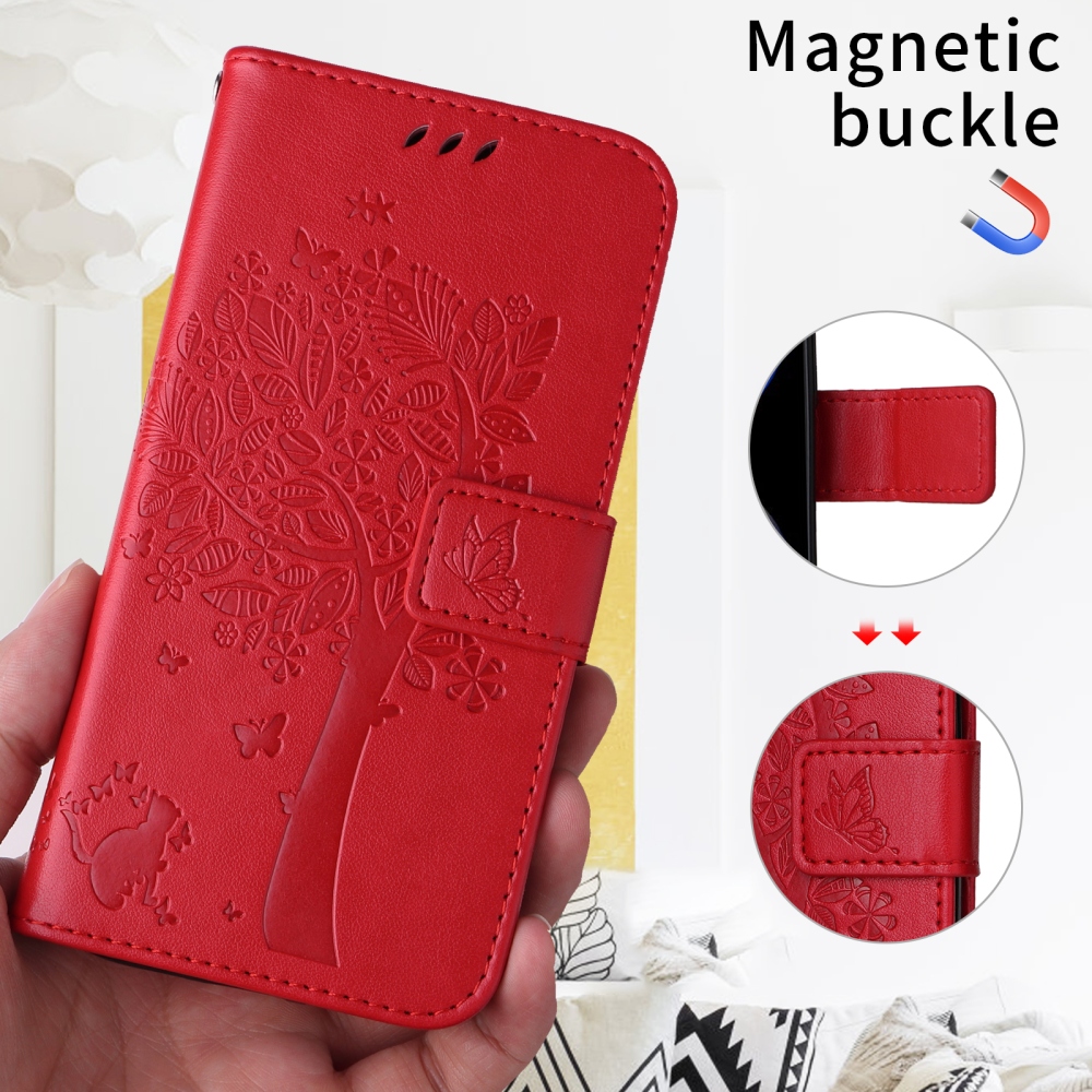 Fák könyv tokja Xiaomi Poco F7 5G - piros