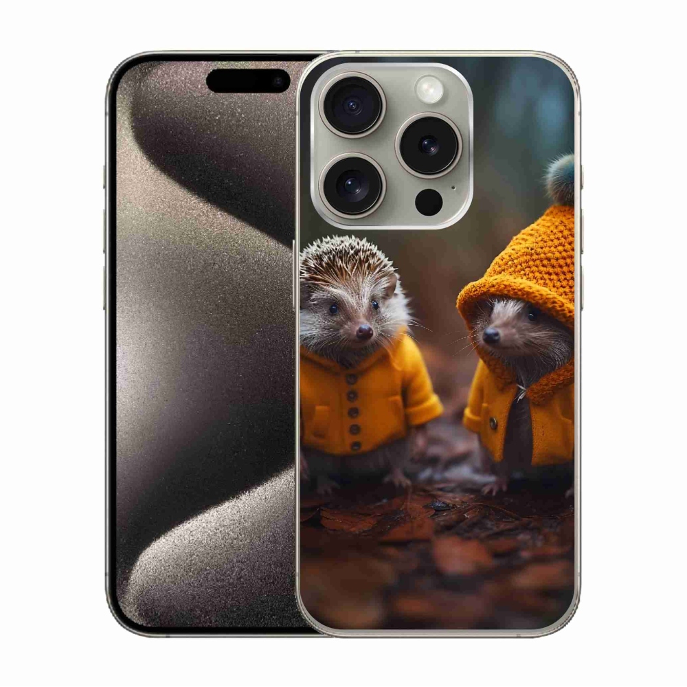 Zselés borítás mmCase iPhone 15 Pro készülékhez - sündisznók