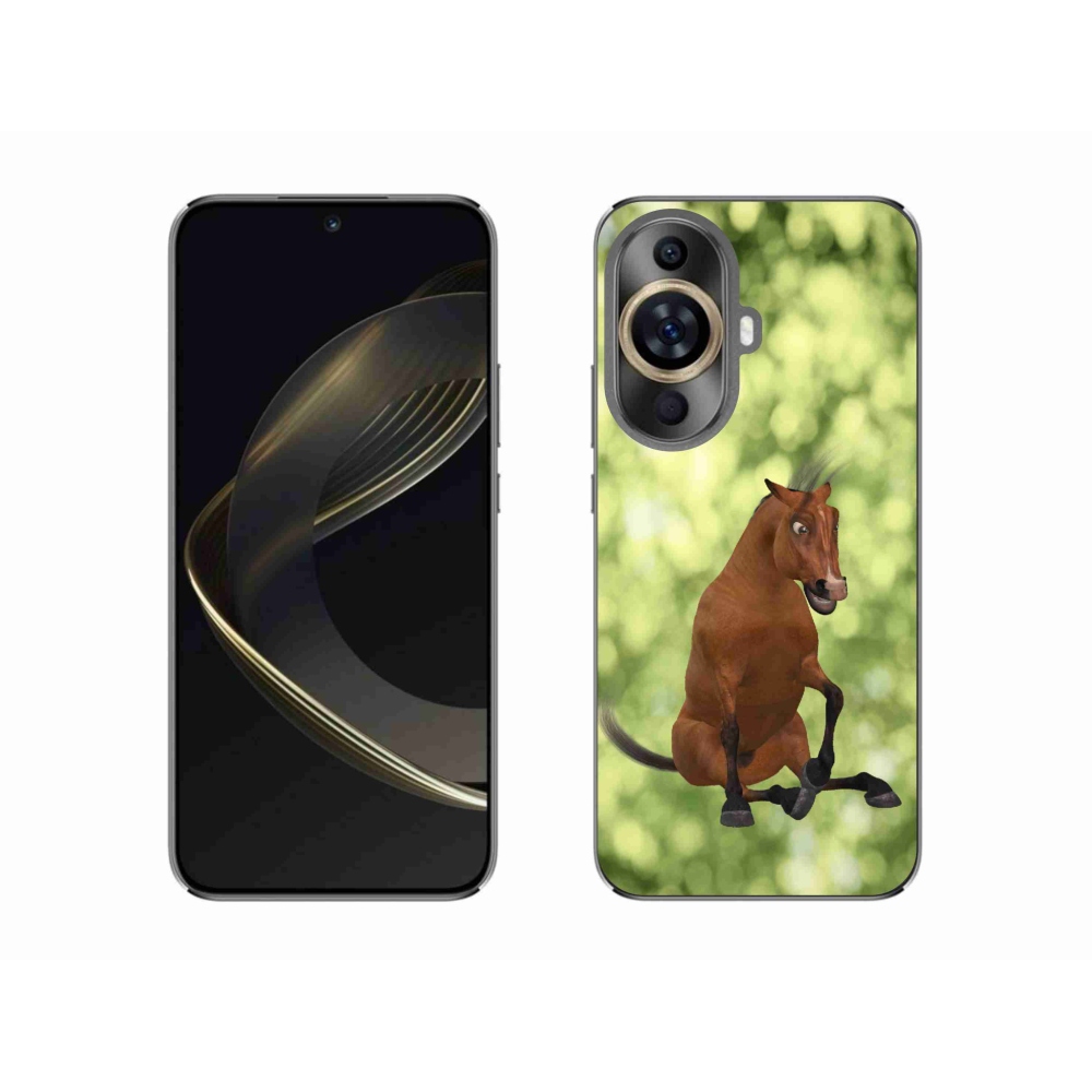 Gél borítás mmCase a Huawei Nova 11-hez - barna rajzfilm ló 1