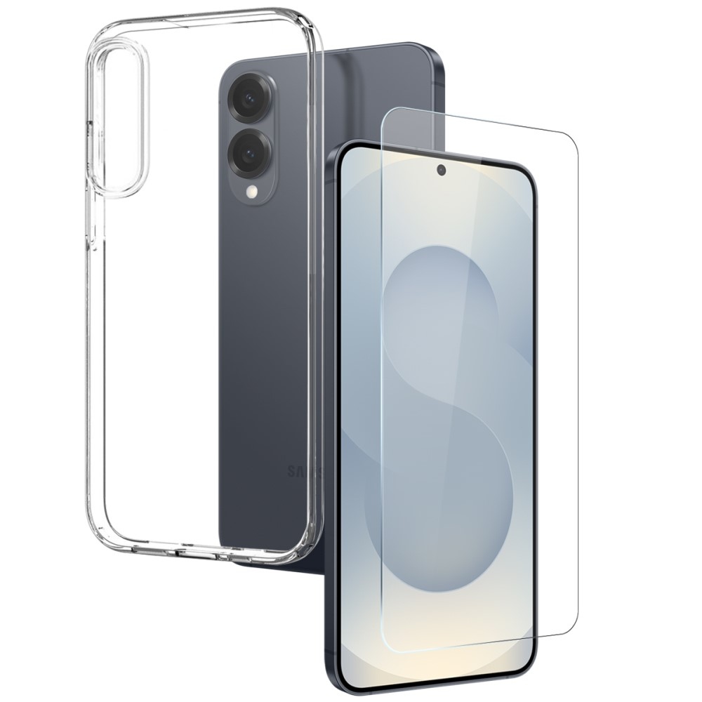 NORTHJO átlátszó zselés tok + edzett üveg Samsung Galaxy S25 Edge - átlátszó