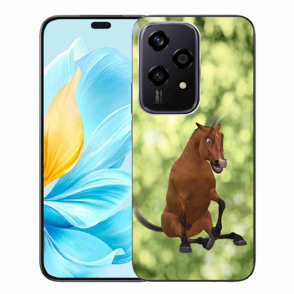 Zselés borító mmCase a Honor 200 Lite 5G készülékhez - barna rajzfilm ló 1