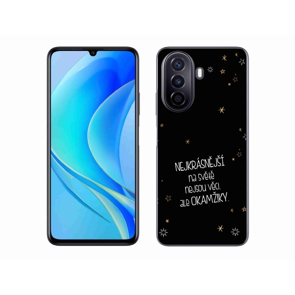 Gél borítás mmCase a Huawei Nova Y70-en - idézet 4 fekete háttér