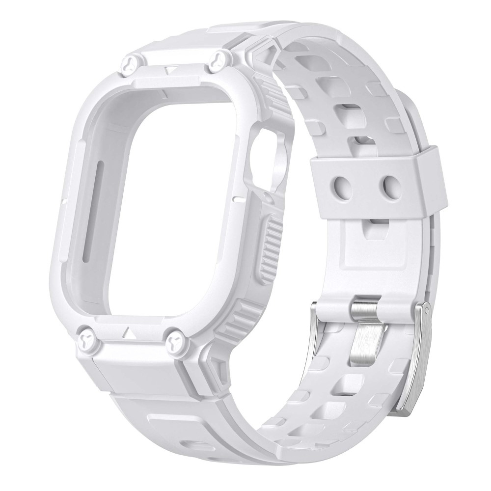 Cseppálló szilikon tok szíjjal Apple Watch Ultra 49mm készülékhez - fehér