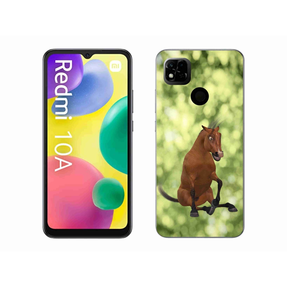 Gél borító mmCase a Xiaomi Redmi 10A - barna rajzfilm ló 1