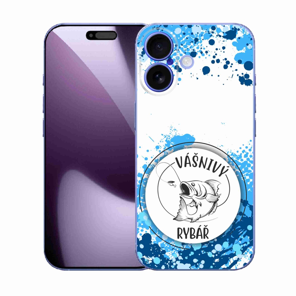 Gél borító mmCase iPhone 17 készülékhez - szenvedélyes halász fehér háttérrel