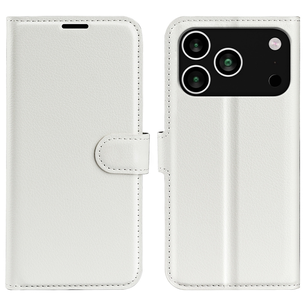 Litchi könyvtáska iPhone 17 Pro készülékhez - fehér