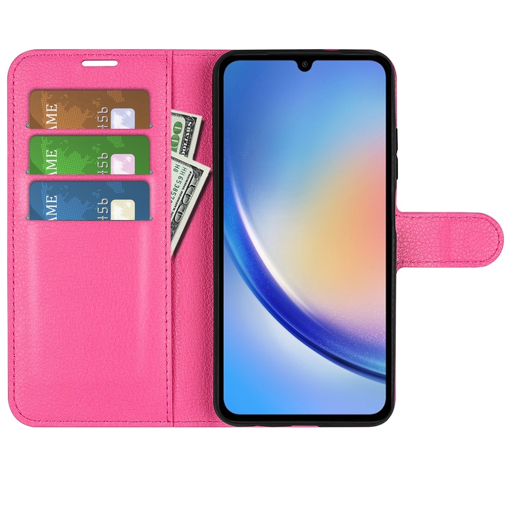 Litchi könyv tok Samsung Galaxy A35 5G - rózsaszínű