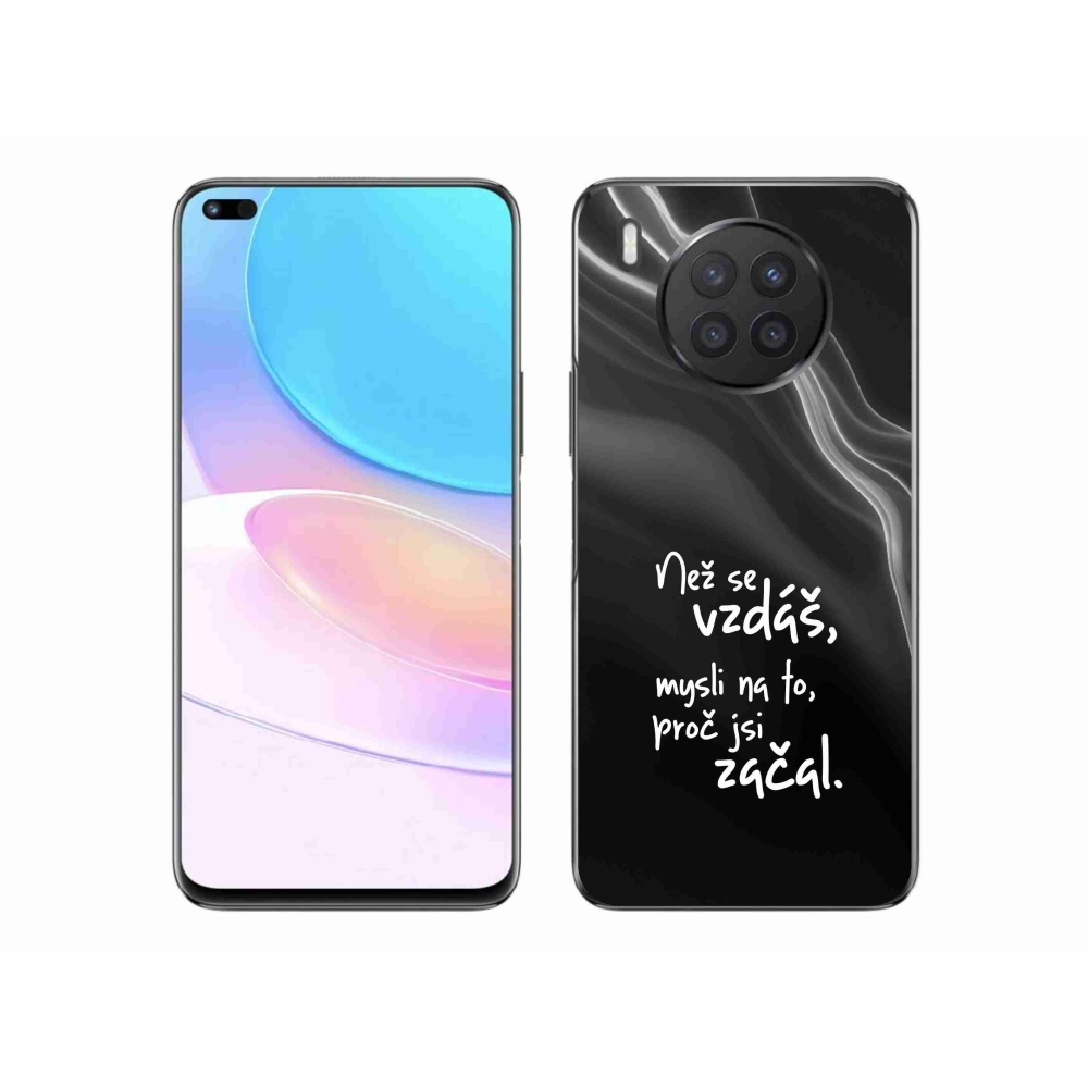 Gél borítás mmCase a Huawei Nova 8i - idézet 2 fekete háttérrel