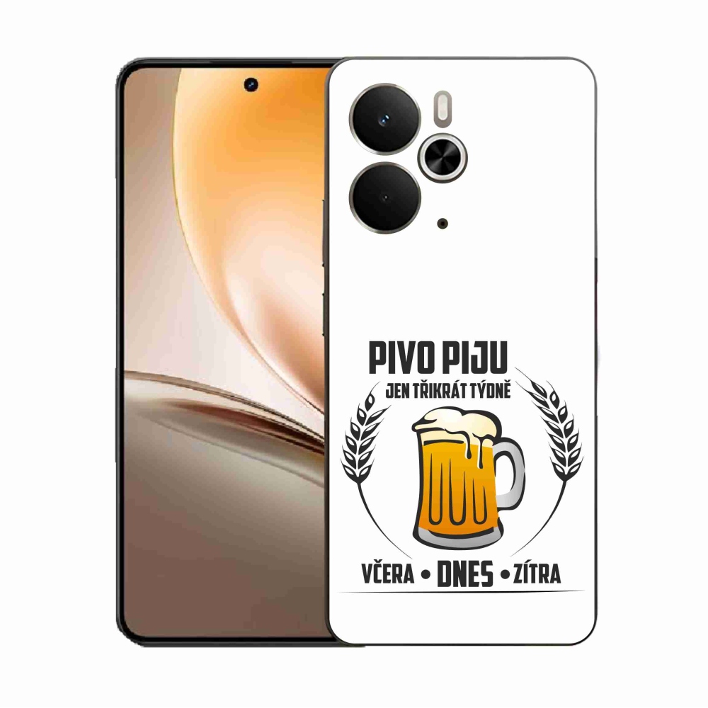 Gél borító mmCase a Realme 14 5G készülékhez - sör motívum fehér háttérrel