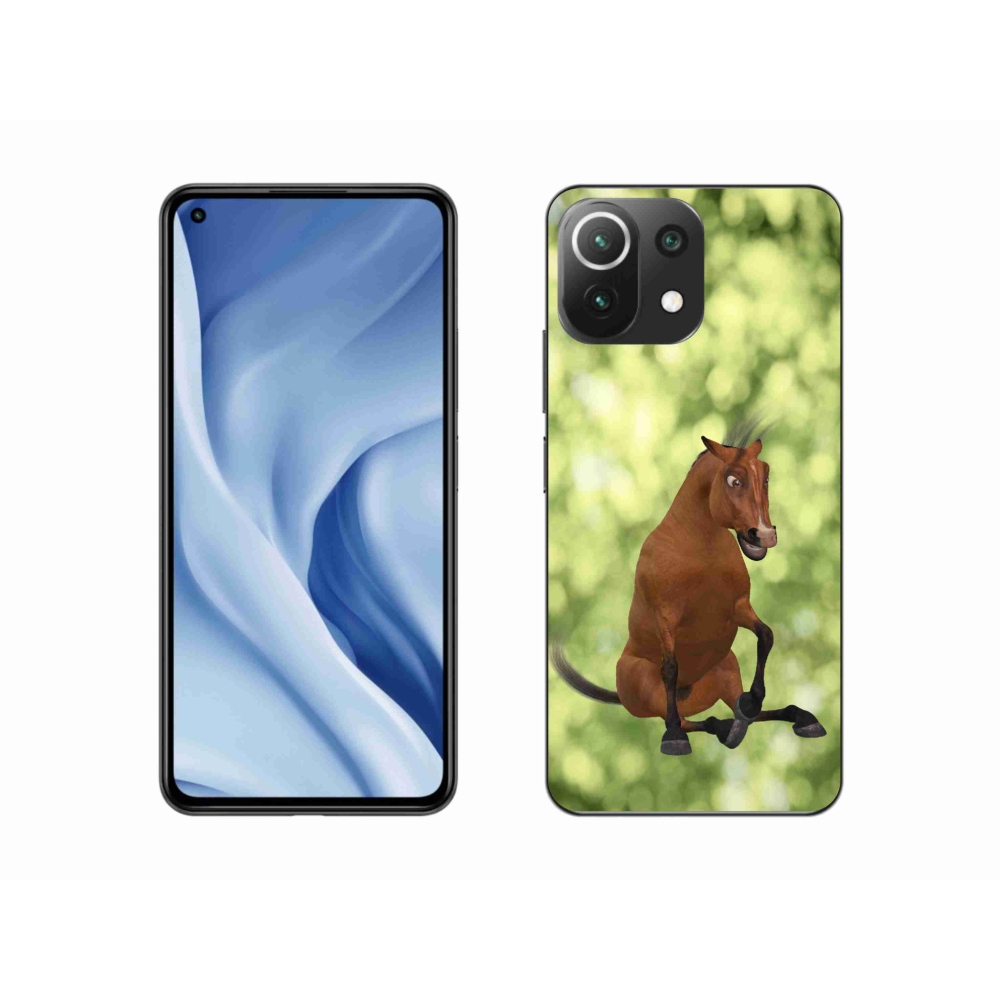 Gél borítás mmCase a Xiaomi Mi 11 Lite 4G/5G-hez - barna rajzfilm ló 1
