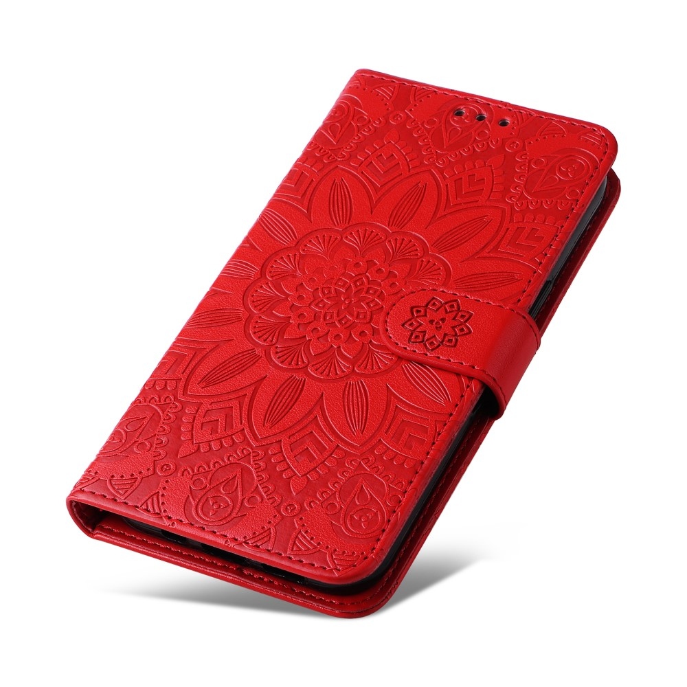 Napraforgó könyv tok Xiaomi Poco C65/Redmi 13C - piros
