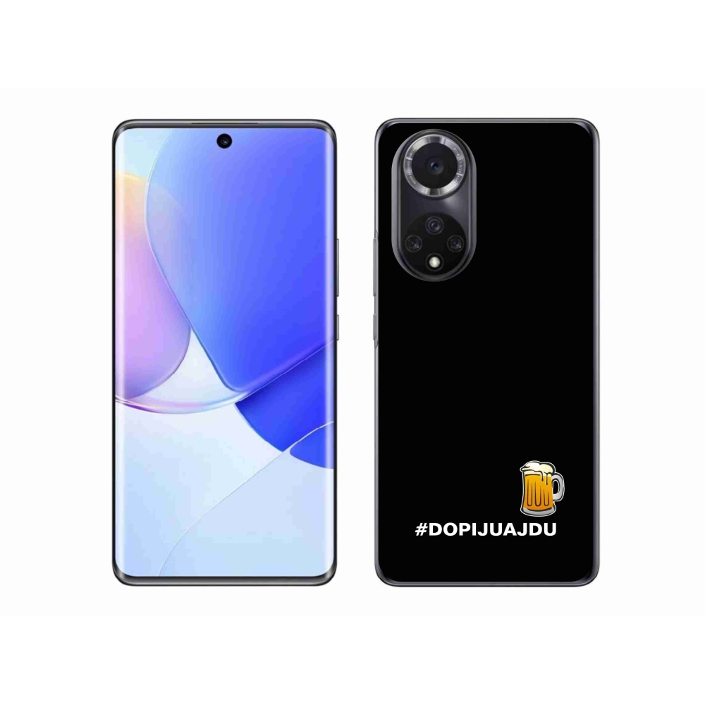 Gél borító mmCase a Huawei Nova 9-hez - sör motívum 1 fekete háttérrel