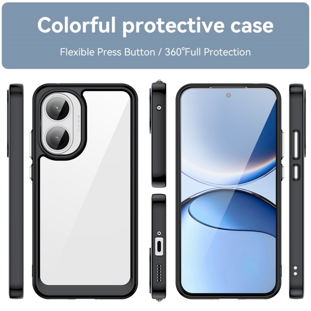 Gél tok fix hátlappal a Xiaomi Poco F7 5G készülékhez - fekete