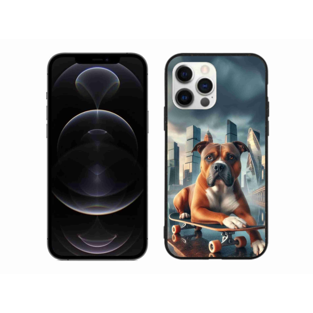 Zselés borítás mmCase iPhone 12 Pro Max készülékhez - kutya gördeszkán