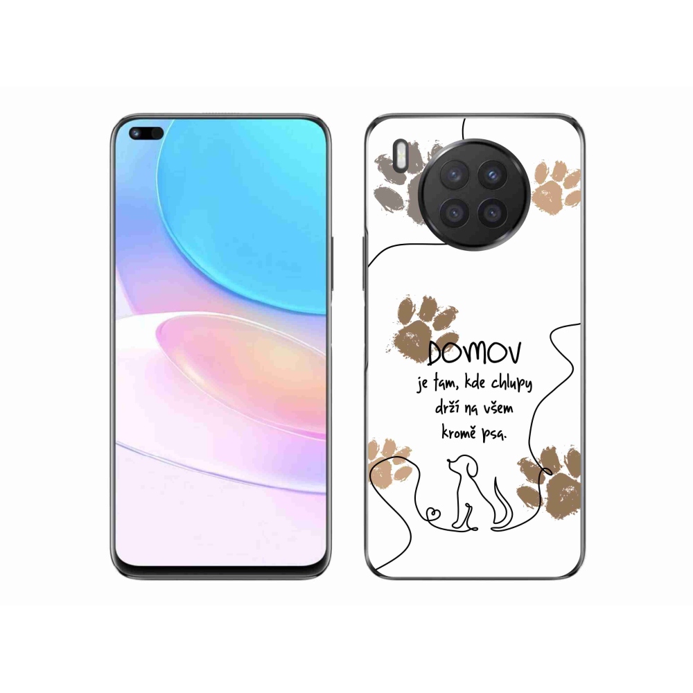 Gél borító mmCase a Huawei Nova 8i készülékhez - kutya motívum fehér háttérrel