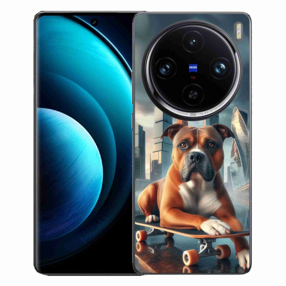 Zselés borítás mmCase a Vivo X100 Pro 5G-hez - kutya gördeszkán