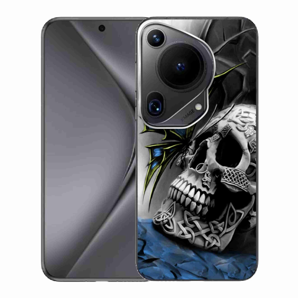 Gél borítás mmCase a Huawei Pura 70 Ultra számára - pillangó és koponya