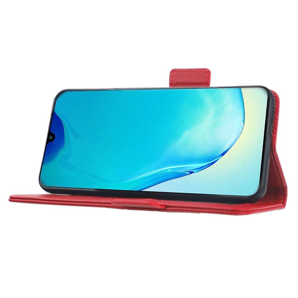 Tárcás könyv tok a Vivo X80 Lite-hoz - piros