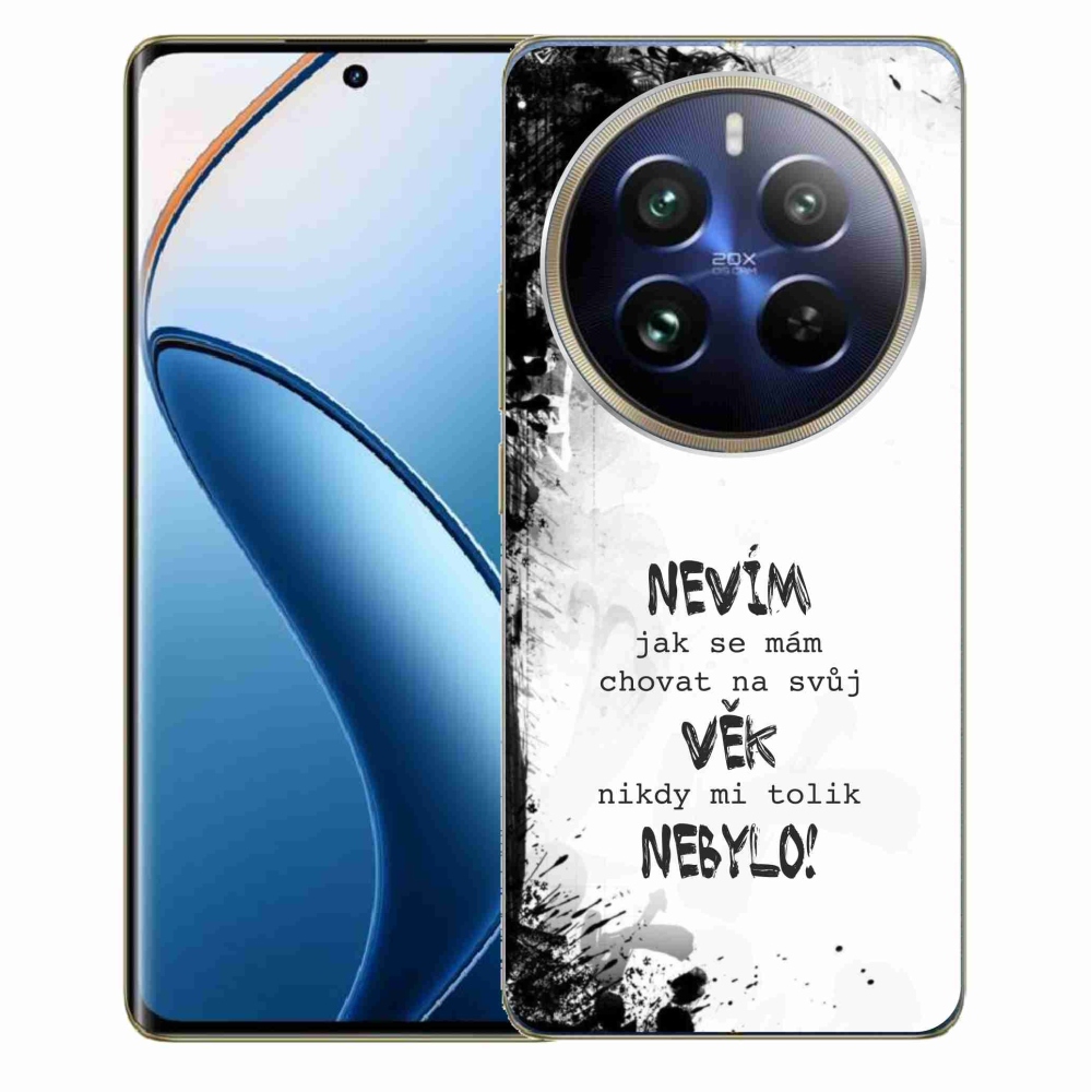 Gél borító mmCase a Realme 12 Pro 5G/12 Pro+ 5G modellhez - vicces szöveg 14 fehér háttérrel