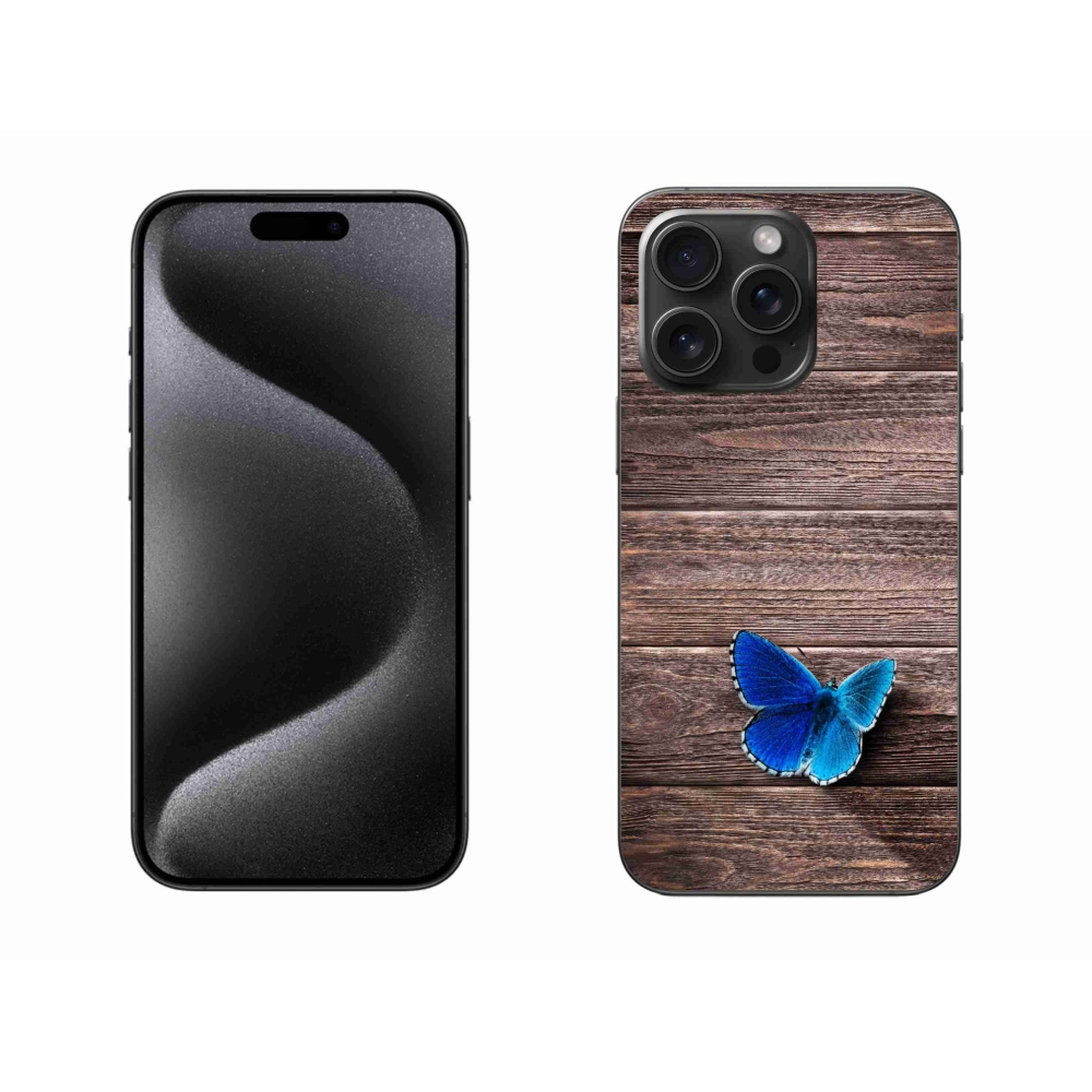 Gél védőhuzat mmCase iPhone 15 Pro Max készülékhez - kék pillangó 1
