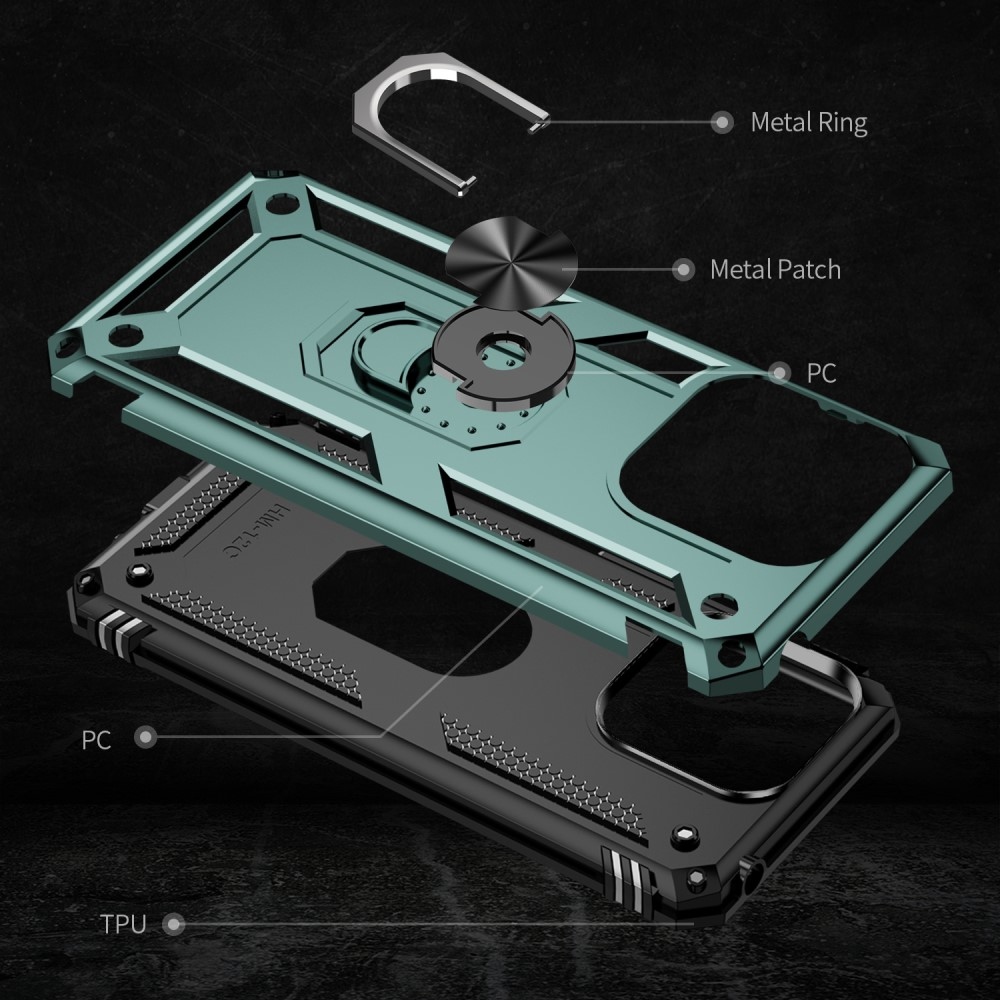 Gyűrűálló borítás Xiaomi Redmi 12C-hez - zöld