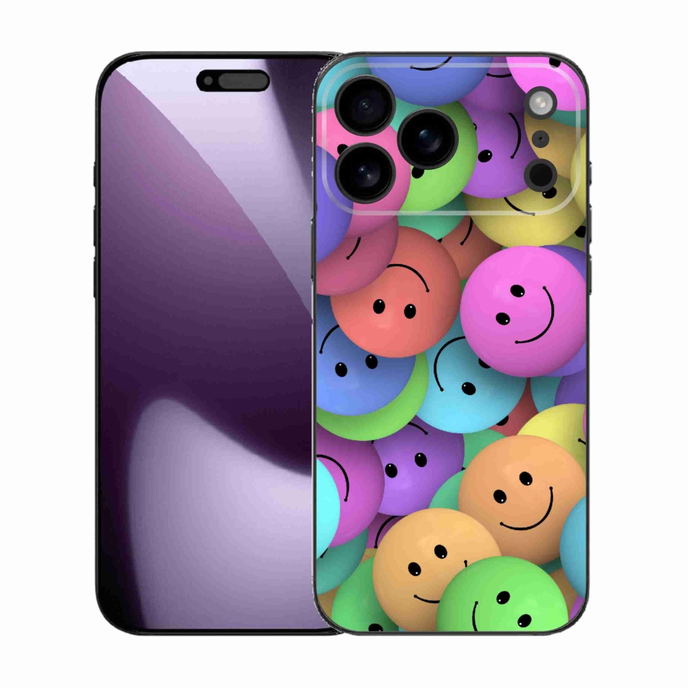 Zselés borítás mmCase iPhone 17 Pro Max készülékhez - színes smiley-k