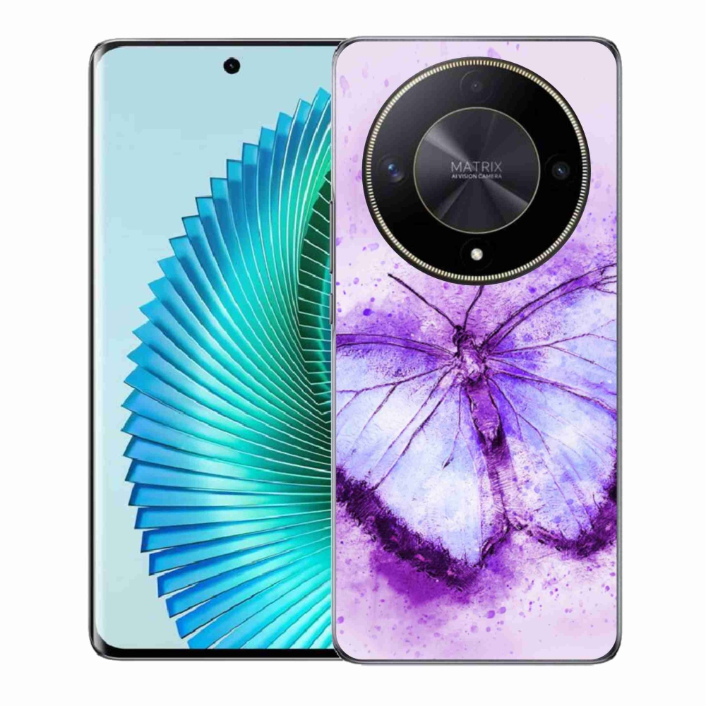 Zselés borítás mmCase a Honor Magic 6 Lite 5G számára - lila pillangó