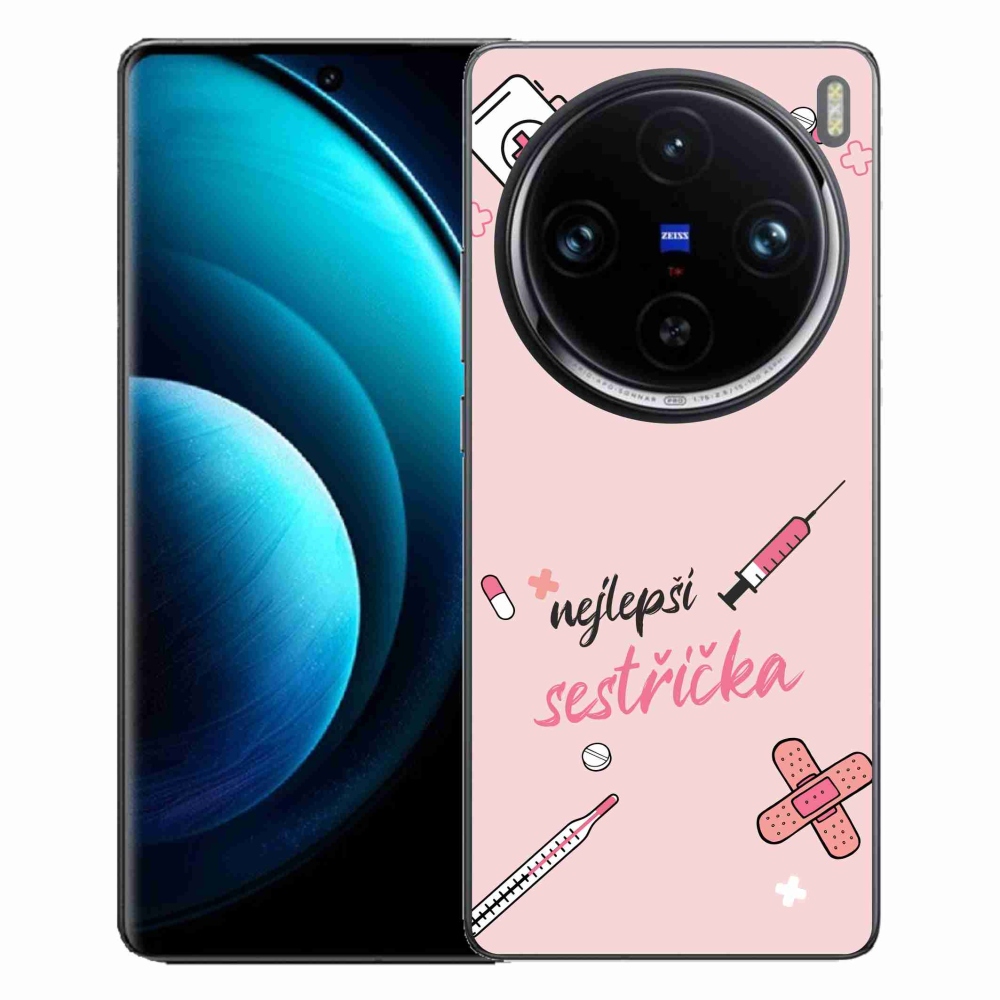 Gél borító mmCase a Vivo X100 Pro 5G-n - a legjobb kishúg rózsaszín háttérrel