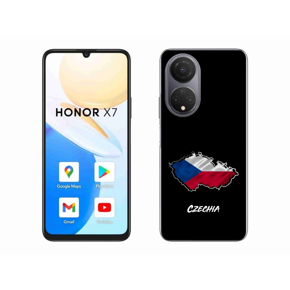 Gél borító mmCase a Honor X7-hez - Csehország fekete háttérrel
