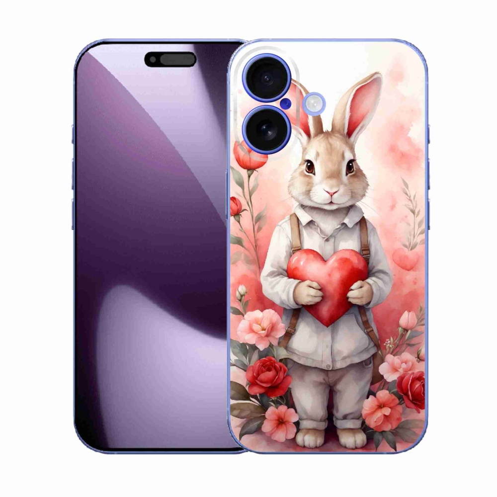 Zselés borítás mmCase iPhone 17 készülékhez - nyúl szívvel