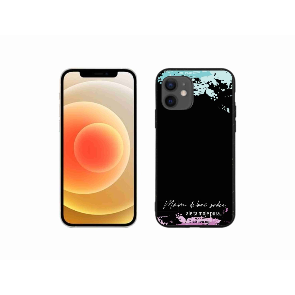 Gél borítás mmCase iPhone 12 mini készülékhez - vicces szöveg 3 fekete háttér