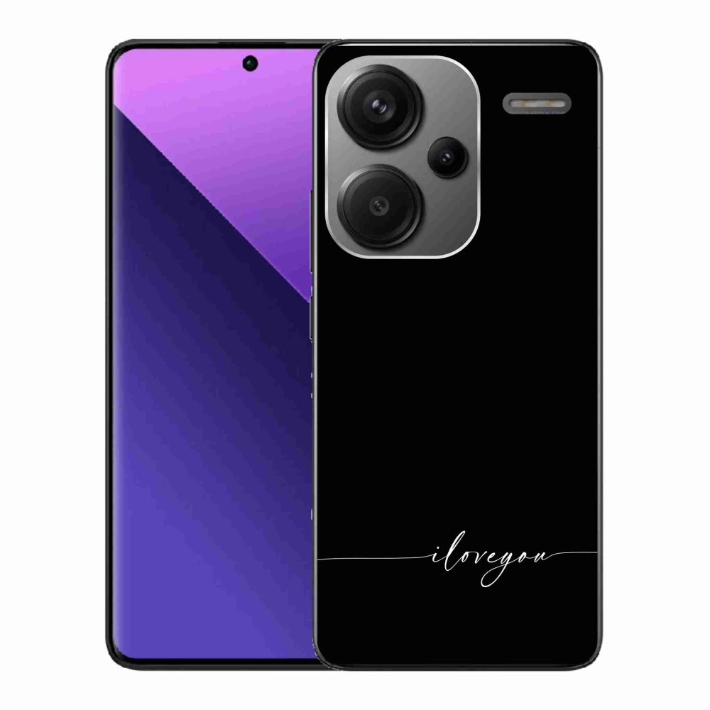 Gél borító mmCase a Xiaomi Redmi Note 13 Pro+ 5G - I love you fekete háttérrel