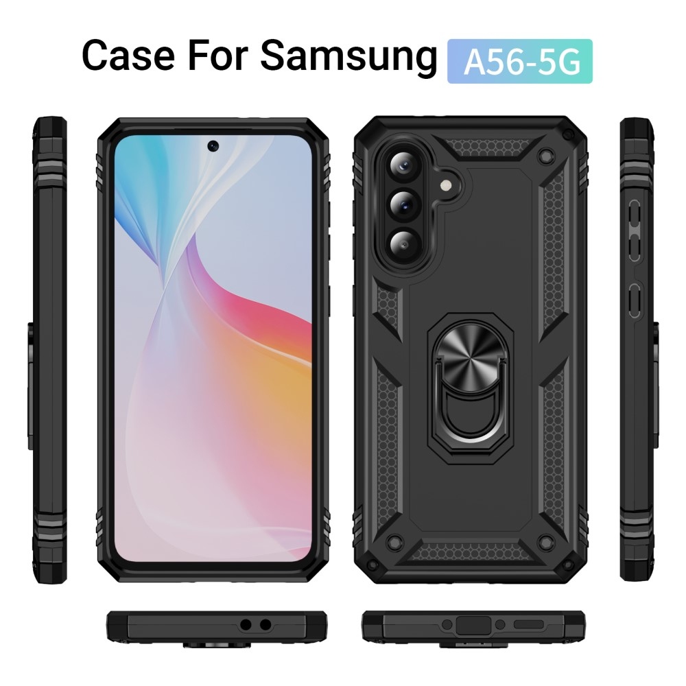 Gyűrűk tartós borítása Samsung Galaxy A56 5G készülékhez - fekete