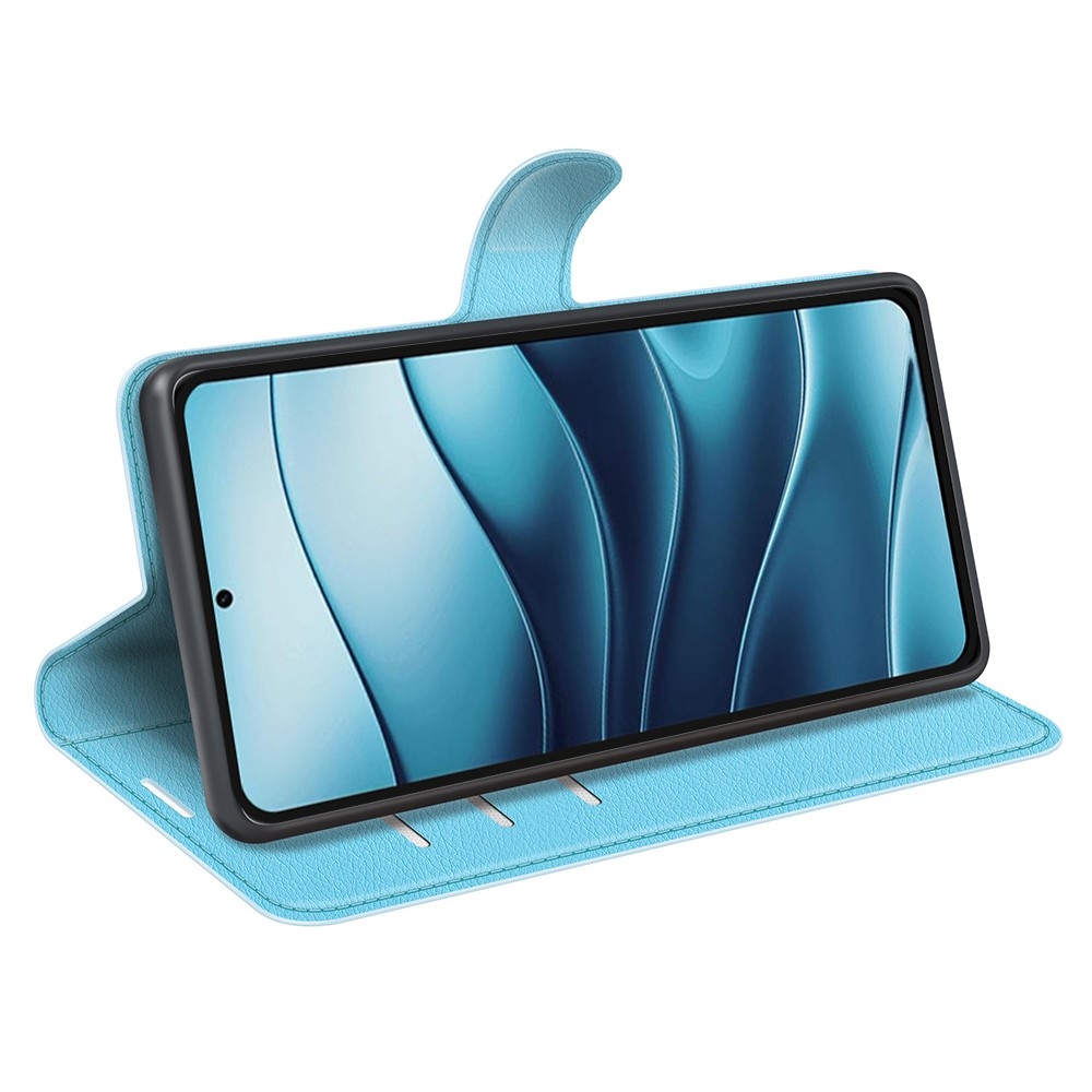 Litchi könyv tok Xiaomi Redmi Note 14 5G-hez - kék
