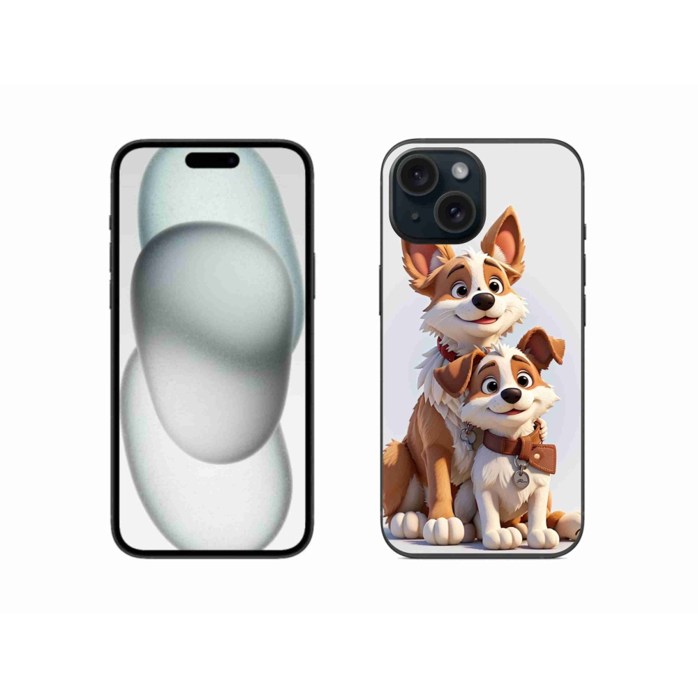 Zselés borítás mmCase iPhone 15-hez - kutyák rajzolása