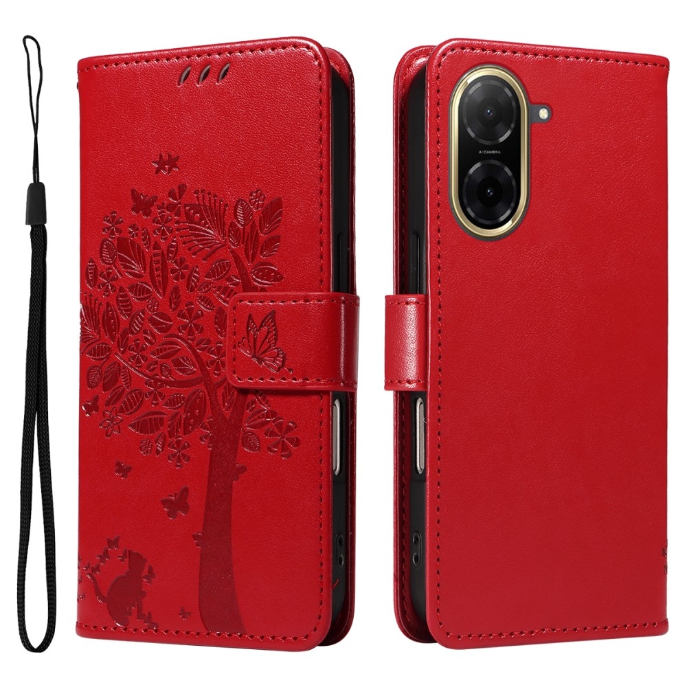 Fák könyv tok Xiaomi Redmi A5 (173.45x79.35x8.45mm) - piros